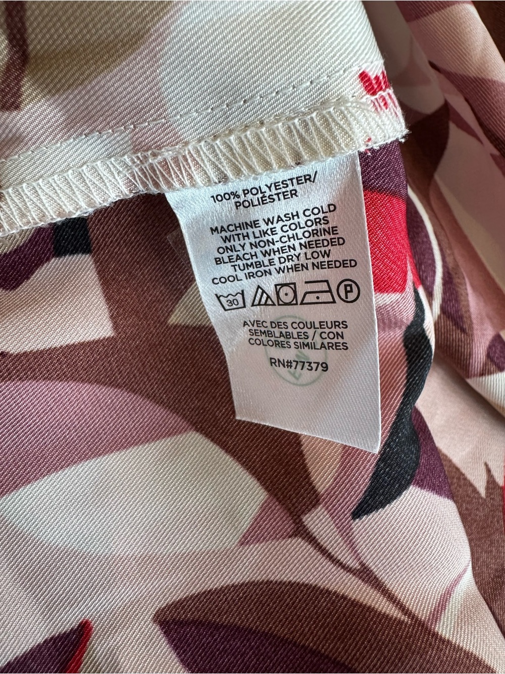 Ann Taylor Factory Leaf-Print Dress in Burgundy & Cream Women’s size Large - Picture 10 of 10